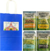 Big Top Deals USA Snack Variety Bundle – 4-Pack Veggie Chips in Assorted Flavors – Caesar, Lightly Salted, Mango Chili Lime & White Cheddar – Custom Blue Paper Bag (5.25x3.2x8 in) - Shirts - Tops