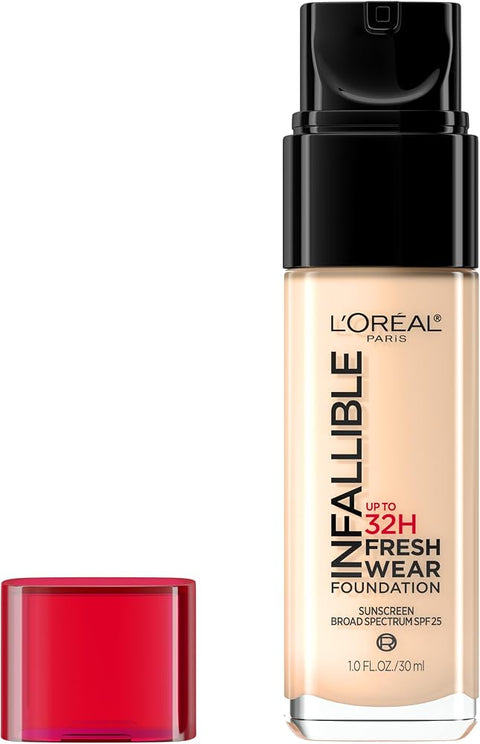 L'Oreal Paris Makeup Infallible Up to 32 Hour Fresh Wear Lightweight Foundation, 412 Warm Ivory, 1 Fl Oz, Packaging May Vary - Face Makeup - Beauty