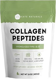 Kate Naturals Collagen Peptides Powder (16oz, Hydrolyzed, Unflavored)