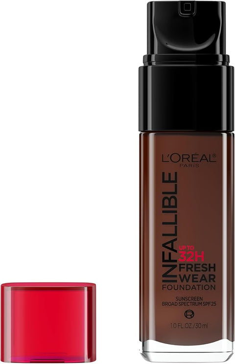 L'Oreal Paris Makeup Infallible Up to 32 Hour Fresh Wear Lightweight Foundation, 535 Espresso, 1 Fl Oz, Packaging May Vary - Face Makeup - Beauty