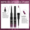 evpct 1Pcs Bright Fire Ruby Red Matte Lip Liner and Liquid Lipstick Stain Makeup Set for w - Image 3