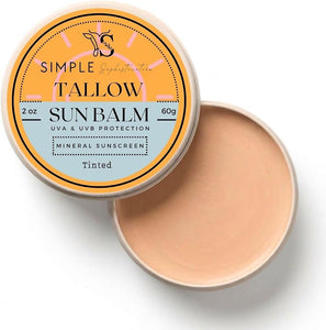 Tinted Mineral Sunscreen SPF 50+ for Face | Zinc Oxide with Grass-Fed Beef Tallow | Reef Safe Daily Facial Sunscreen | Anti-aging with CoQ10+Resveratrol, No White Cast, Sensitive Skin | 2 oz (Fair)