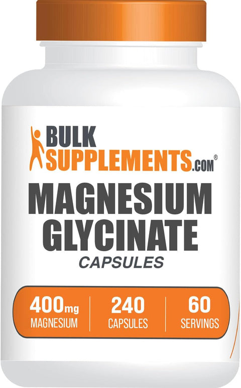 BulkSupplements.com Magnesium Glycinate 400mg Capsules - 240 Count