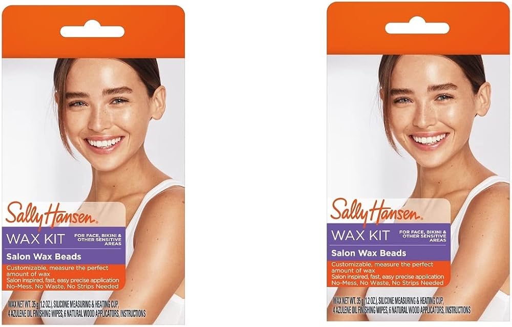 Sally Hansen Salon Wax Beads Kit for Face, Bikini & Other Sensitive Areas, Shelf Pack of 2