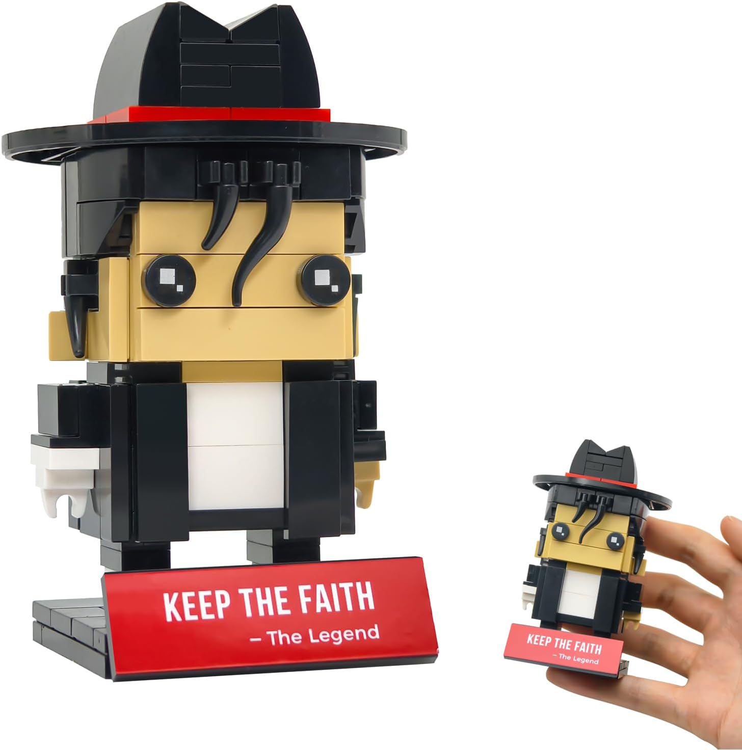 Pop King Music Icon Building Block Set, White & Black & Red Suit Figures, Compatible with Lego 630 Accessory, Gift for Music Lovers, MJ's Fans