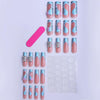 plalely Long Square Press on Nails, Acrylic Press on Nails with Designs，Long Press on Nail - Image 3
