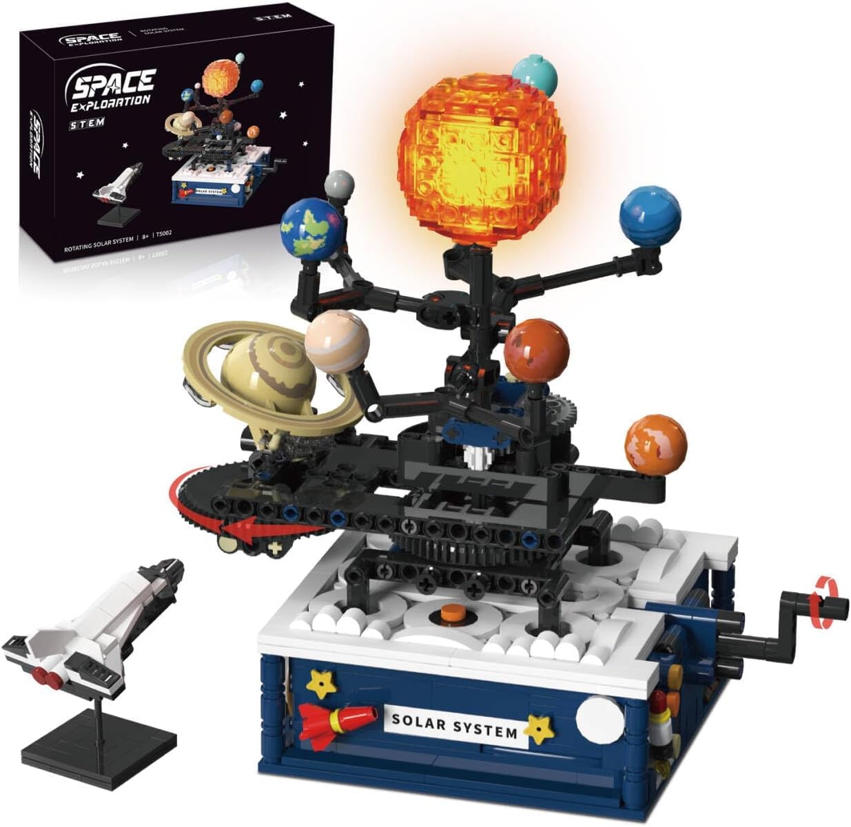 Solar System Building Sets，Compatible with Lego Space, Rotatable Planet Toys for Boys Age 8-12 with 9 Planets & Rocket Sets,Solar System for Kids,Gifts for Boys & Girls Age 8-14 Years Old，775 PCS