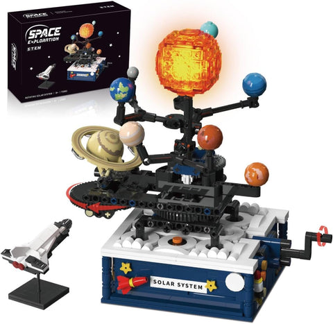 Solar System Building Sets，Compatible with Lego Space, Rotatable Planet Toys for Boys Age 8-12 with 9 Planets & Rocket Sets,Solar System for Kids,Gifts for Boys & Girls Age 8-14 Years Old，775 PCS
