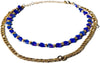 Charming Charlie 2-layered Turquoise Heart And Gold Star Beaded With Gold Plated Figaro Ch - Image 1