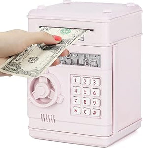Refasy Piggy Bank Cash Coin Can ATM Bank Electronic Coin Money Bank for Kids Age 3-12, Money Savings Box Mini ATM Coin Bank Toys Gifts for 3 4 5 6 7 8 9 10 11 12 Year Old Boys Girls
