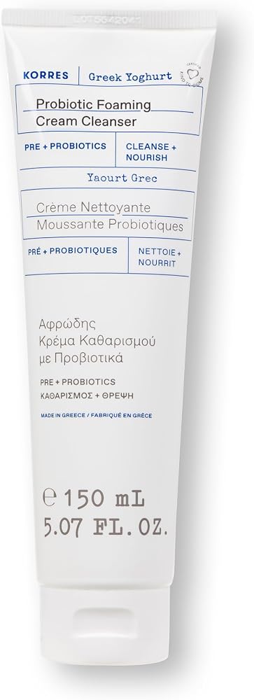 Korres Greek Yoghurt Foaming Cream Cleanser, Deep Skin Cleansing 5.07 Fl Oz - Personal Care
