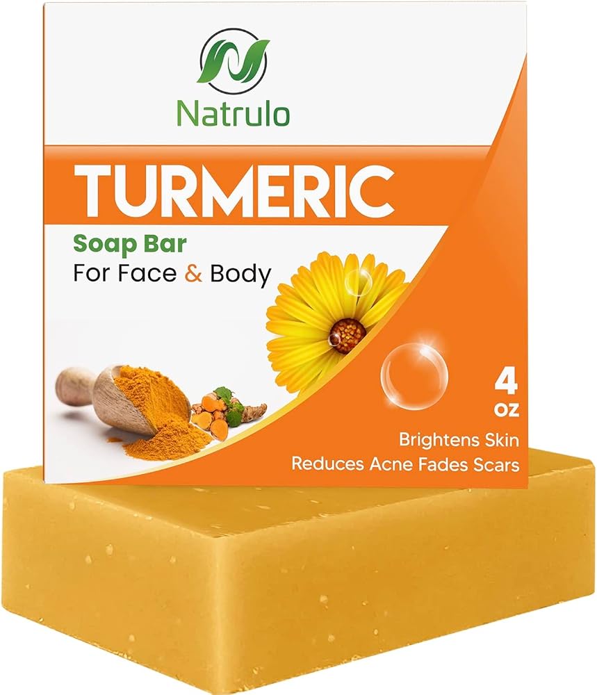 Natural Turmeric Soap Bar for Face & Body – Turmeric Skin Brightening Soap for Dark Spots, Uneven Skin Tone & Underarms – Exfoliating Face Wash Helps Improve Breakouts, & Cleanses Skin – 5oz Bath Bar
