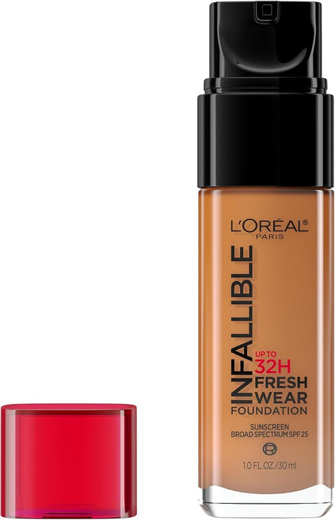 L'Oreal Paris Makeup Infallible Up to 32 Hour Fresh Wear Lightweight Foundation, 510 Hazelnut, 1 Fl Oz, Packaging May Vary - Face Makeup - Beauty