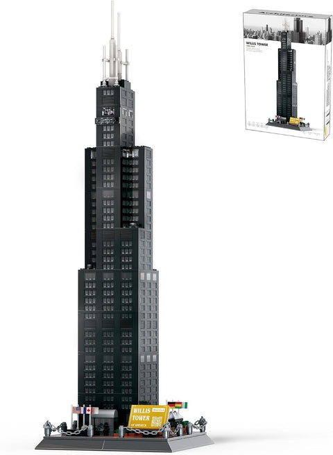 Willis Tower Chicago Skyline Architecture Building Set, Skyscraper Model