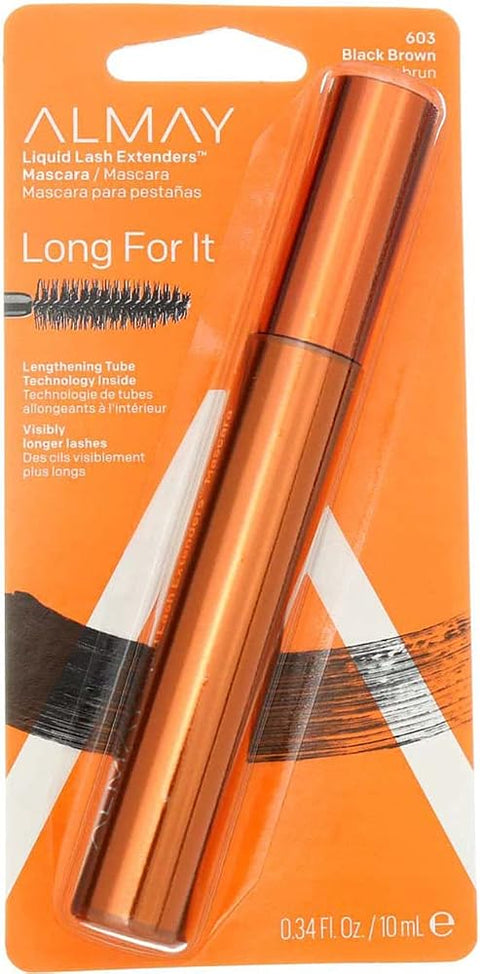 Almay Liquid Lash Extenders Mascara, Black Brown, 0.34 Fl. Oz./10mL - Eye Makeup - Beauty