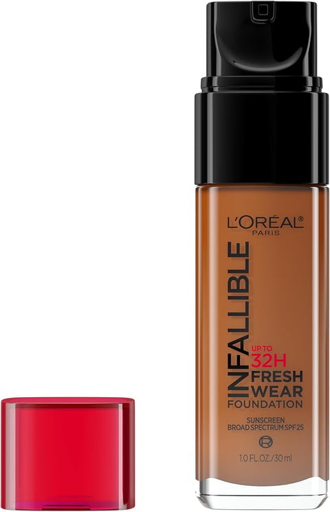 L'Oreal Paris Makeup Infallible Up to 32 Hour Fresh Wear Lightweight Foundation, 515 Copper, 1 Fl Oz, Packaging May Vary - Face Makeup - Beauty