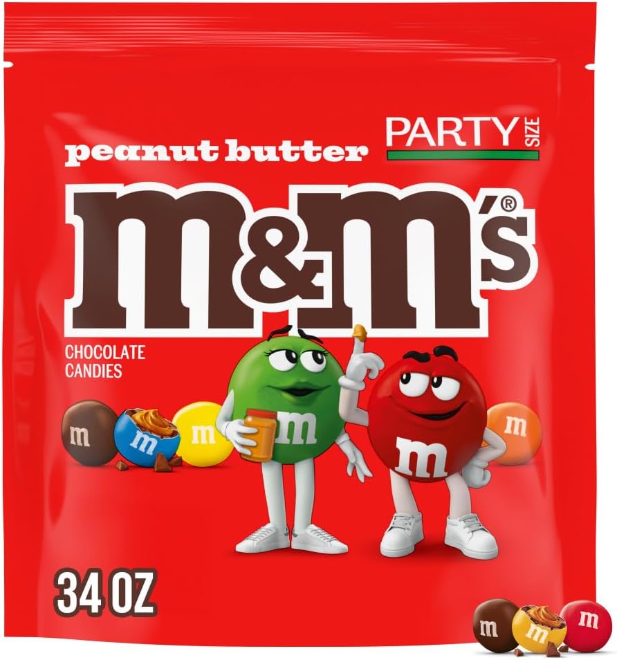 M&M'S Peanut Butter Milk Chocolate Candy, Party Size Bulk Bag, 34 oz - Personal Care