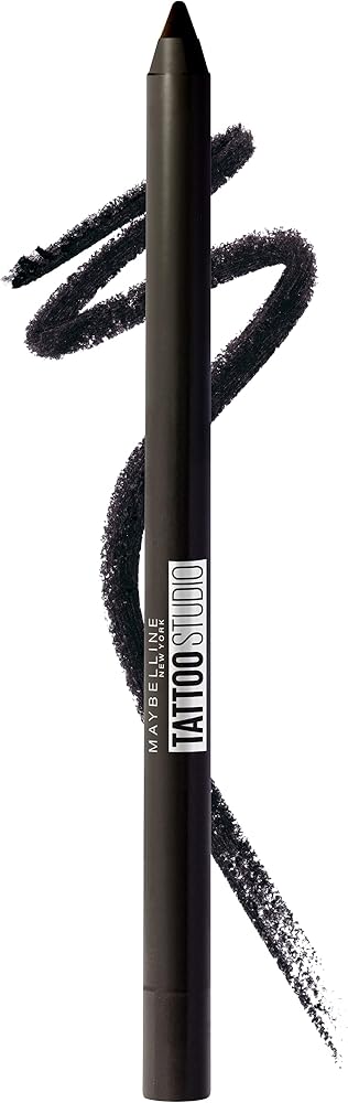 Maybelline TattooStudio Long-Lasting Sharpenable Eyeliner Pencil, Glide on Smooth Gel Pigments with 36 Hour Wear, Waterproof, Deep Onyx, 1 Count