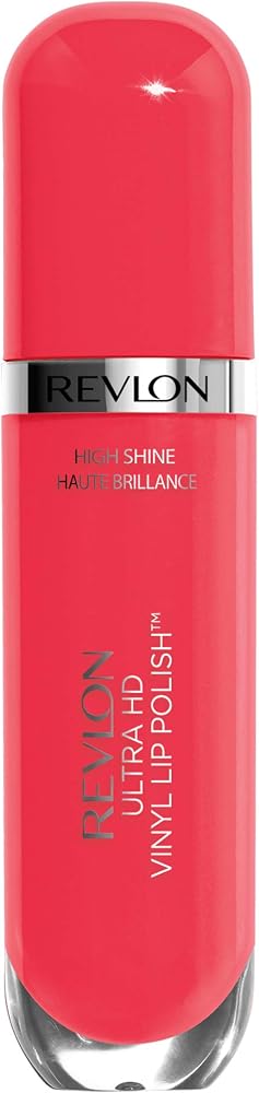 Revlon Ultra HD Vinyl Lip Polish, Liquid Lipstick, Power Up, Bright Coral Gloss
