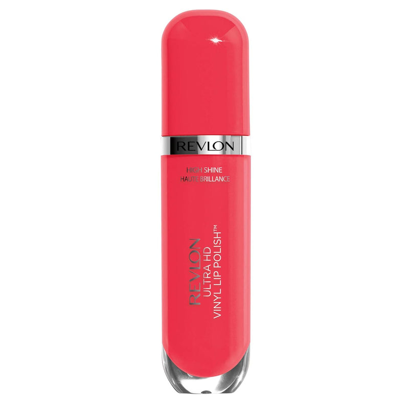 Revlon Ultra HD Vinyl Lip Polish, Liquid Lipstick, Power Up, Bright Coral Gloss - 920 Power Up