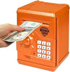 Piggy Bank for Kids ATM Cartoon Electronic Password Code Coin and Cash Saving Box Auto Scroll Paper Money Boys Girls Gift (Orange)