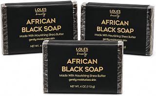 Lole'S RAW SHEA AFRICAN BLACK SOAP Made With Nourishing Shea Butter. 4oz - Personal Care
