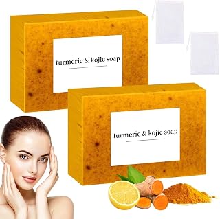 Lemon Turmeric Kojic Soap,Natural Handmade Soap,Turmeric Soap Bar - Personal Care