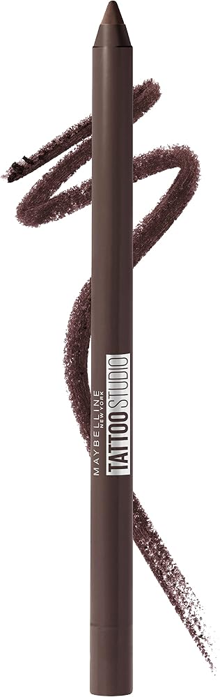 Maybelline TattooStudio Long-Lasting Sharpenable Eyeliner Pencil, Glide on Smooth Gel Pigments with 36 Hour Wear, Waterproof, Bold Brown, 1 Count