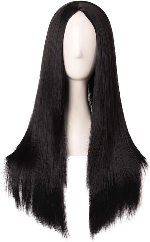 MapofBeauty 28 Inch/70cm Women Special Long Straight Synthetic Wig (Dark Taro Purple)
