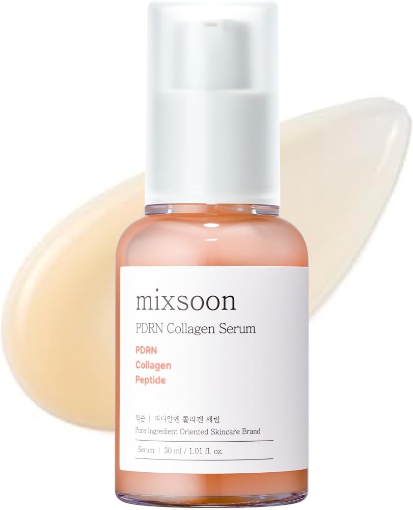 Mixsoon PDRN Collagen Serum -Firming, Hydrating and Revitalizing for Face, Lightweight Peptide Hydrating Moisturizer 30ml / 1.01 fl.oz. Korean Glass Skin Care