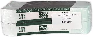Huron Currency Money Band Wrappers $200 Green (1000 pcs)