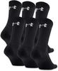 Under Armour Adult Charged Cotton Crew Socks, Multipairs, Black/Gray (6-Pairs), Large - Image 1