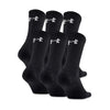 Under Armour Adult Charged Cotton Crew Socks, Multipairs, Black/Gray (6-Pairs), Large - Personal Care