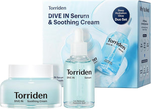 Torriden DIVE IN Serum 1.69 fl.oz. + Soothing Cream (Jar) 3.38 fl.oz. | Hyaluronic Acid Care Set | Deep Hydrating Skin Care to Get Glass Skin - Personal Care