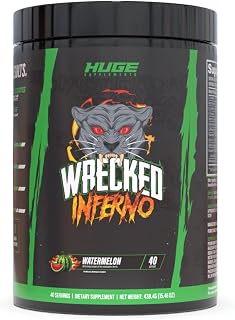 Wrecked Inferno - Thermogenic Pre Workout For Men & Women, Increase Energy, Boost Thermogenesis & Metabolism, Enhance Exercise Performance - Contains L-Citrulline, L-Carnitine, Beta-Alanine & More