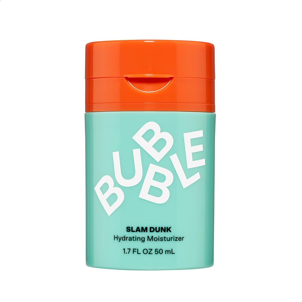 Bubble Skincare Slam Dunk Hydrating Face Moisturizer - Travel Size Lightweight Face Lotion with Vitamin E + Aloe Vera - Daily Facial Moisturizer for Normal + Dry Skin with Blue Light Protection (50ml)