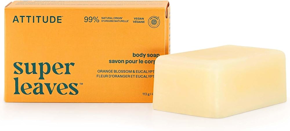 Attitude Body & Face Bar Soap, Orange Blossom & Eucalyptus, Vegan, 4 Oz - Personal Care