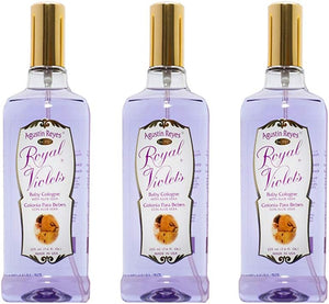 Royal Violets Baby Cologne. Clean, Mild and Long Lasting Fragrance. With Aloe Vera. 7.6 Fl Oz / 225 ml. Pack of 3