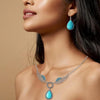 BIG TOP DEALS USA Turquoise Jewelry Wings Teardrop Pendant Vintage Necklace and Earring Se - Image 4