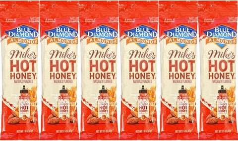 Diamond Almonds Hot Honey Roasted Almonds, Sweet & Spicy Snack, 1.5 oz, 6 Pack