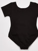 Jacques Moret Big Girls' Dance Short Sleeve Basic Leotard, Black, Medium - Image 4