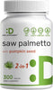 Saw Palmetto Supplement with Pumpkin Seed, 300 Capsules | Promotes Prostate Health | DHT B - Image 1