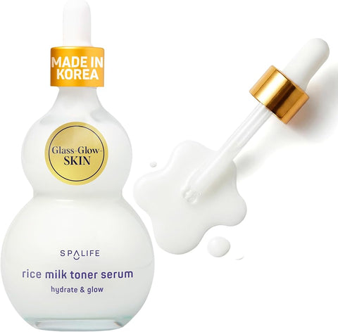 Spalife Korean Rice Serum Infused with Hyaluronic Acid | K Beauty Clarifying Oat & Rice Serum for Face | Fast Absorbing Glass Skin Korean Skincare for Dry Skin, Redness, and Uneven Tone | 3.4 Fl. Oz.