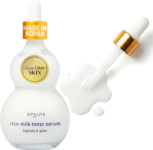 Spalife Korean Rice Serum Infused with Hyaluronic Acid | K Beauty Clarifying Oat & Rice Serum for Face | Fast Absorbing Glass Skin Korean Skincare for Dry Skin, Redness, and Uneven Tone | 3.4 Fl. Oz.
