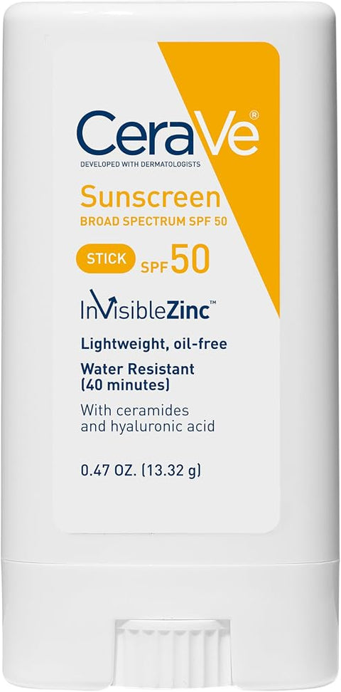 Cerave Mineral Sunscreen Stick, SPF 50 Face Sunscreen, Travel Size, 0.47oz - Personal Care