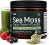 Atlantic Naturals Sea Moss Super Greens Powder – Organic Green Superfood Drink Mix with Fruits, Veggies & Probiotics – Energy, Digestion & Immune Support – 5000mg, Mixed Flavor