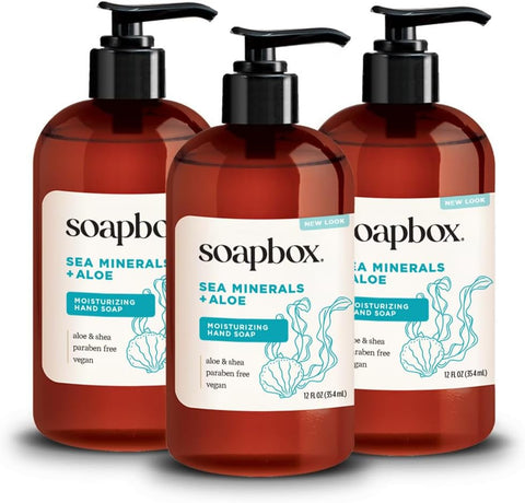 Soapbox Sea Minerals & Aloe Liquid Hand Soap - Moisturizing Hand Wash - - Personal Care
