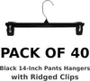Bigtopdealsusa Pants Hangers , 14-Inch Black Recycled Plastic Hangers with Ridged Clips an - Image 2