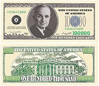 American Art Classics Pack of 100 Bills - $100,000.00 Casino Party Novelty Money