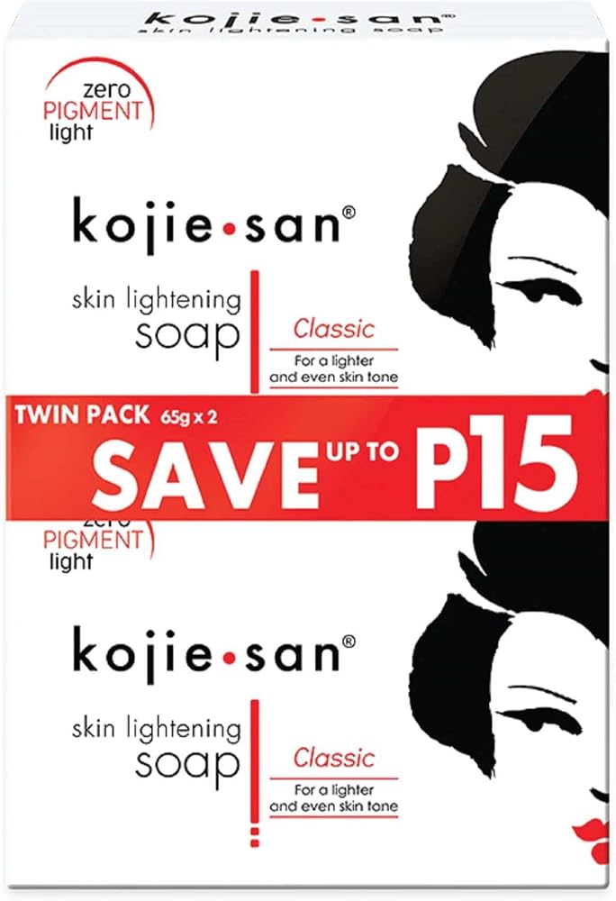 Kojie San Skin and Body Brightening Soap - Original Kojic Acid, Dark Spot Remover Bar Soap with Glycerin & Tea Tree Oil - 65g x 2 Bars